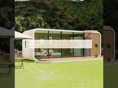 एप्पल कैप्सूल हाउस में बहुमुखी एल्यूमीनियम मिश्र धातु के साथ वाईफाई कनेक्टिविटी और एयर कंडीशनिंग सिस्टम