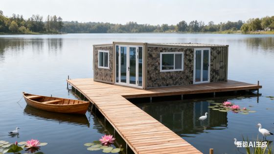 खरीदें 18 मिमी मोटी अग्निरोधी सीमेंट फाइबर फ्लोर डबल विंग कंटेनर हाउस 20FT थर्मल-ब्रेक एल्यूमीनियम डबल डोर के साथ online manufacture