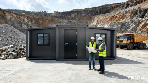 खरीदें 75 मिमी ईपीएस सैंडविच पैनलों के साथ तह 20 फीट कंटेनर 18 मिमी अग्निरोधक सीमेंट फाइबर फर्श और 1 वर्ष की वारंटी ऑनलाइन निर्माण