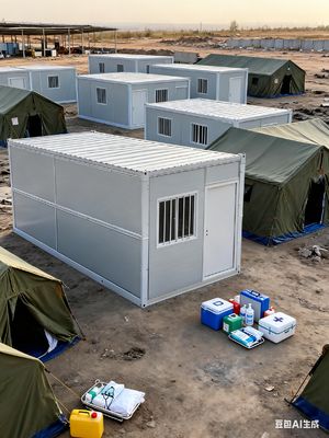 खरीदें Expandable Prefab House with Sound Insulation ≥ 30dB and Outer Dimensions 5800*2400*2896mm for Roof Live Road 0.5KN/㎡ ऑनलाइन निर्माण