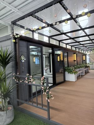 72m2 फर्श क्षेत्रफल 40 फीट निर्मित घर इकाइयां घुमावदार धातु छत