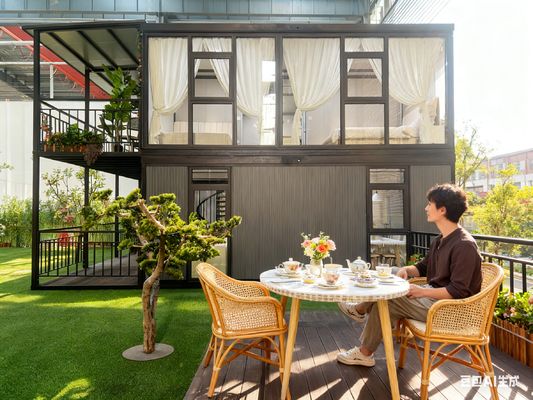 अनुकूलन योग्य अग्निरोधक दो-परत विस्तार योग्य पूर्वनिर्मित घर तापमान प्रतिरोध और अनुकूलन योग्य फर्श अनुकूलन