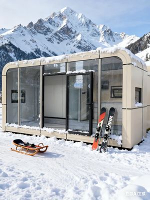 आधुनिक और न्यूनतम एप्पल कैप्सूल हाउस विंडप्रूफ हाँ लोगों की संख्या 2 लोग