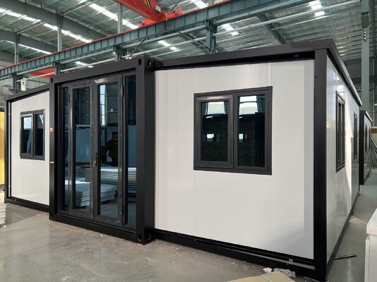 टिकाऊ फोल्डेबल 20 फीट कंटेनर, 20 साल से अधिक जीवनकाल के साथ, पूरी तरह से गैल्वेनाइज्ड साइड फ्रेम और अनुकूलन योग्य छत क्षेत्र