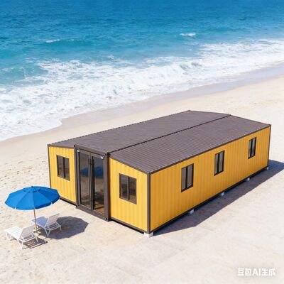 40 फीट विस्तार योग्य कंटेनर होम, भूकंप प्रतिरोध ग्रेड 8, 72 वर्ग मीटर फर्श क्षेत्र, और अग्नि प्रतिरोध ग्रेड ए के साथ