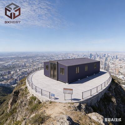 40 फीट विस्तार योग्य कंटेनर घर 72 वर्ग मीटर के फर्श क्षेत्र के साथ अनुकूलन योग्य फर्नीचर और गीला-सूखा अलगाव बाथरूम मॉड्यूलर आवास समाधान