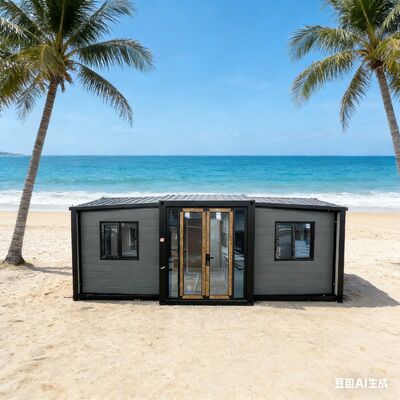 75 मिमी ईपीएस सैंडविच पैनलों और 30 वर्ष से अधिक जीवन काल के साथ पूरी तरह से जस्ती तह 20 फीट कंटेनर