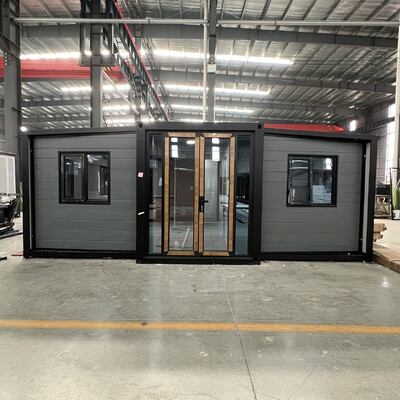 लेवल 8 भूकंपीय प्रदर्शन और मुड़ा हुआ आकार L5900 W2200 H2480mm के साथ फोल्डेबल 20ft कंटेनर जिसमें पूरी तरह से गैल्वेनाइज्ड साइड फ्रेम है